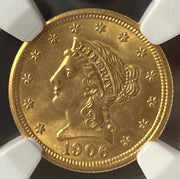 1906 Gold $2.5 Liberty Head Quarter Eagle NGC MS65