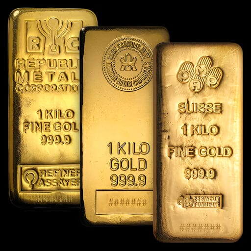 1 Kilo Gold Bar (Random Brand, .9999)